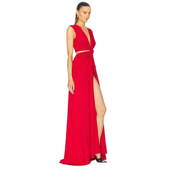 Sid Neigum Triple Loop Knit Dress in Red X-Small New Womens Long Maxi Gown - Picture 4 of 16